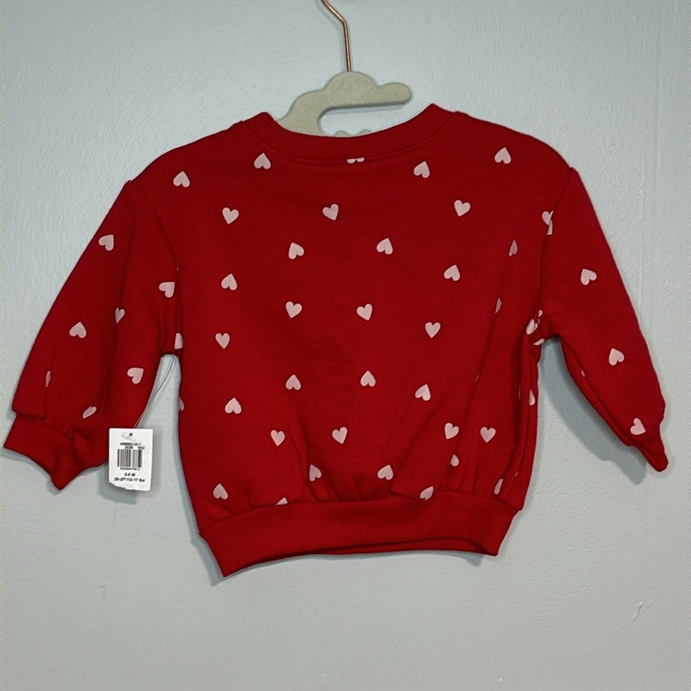 5 for $20! Old Navy Hearts Red Sweater Size 3-6M - Picture 2 of 5